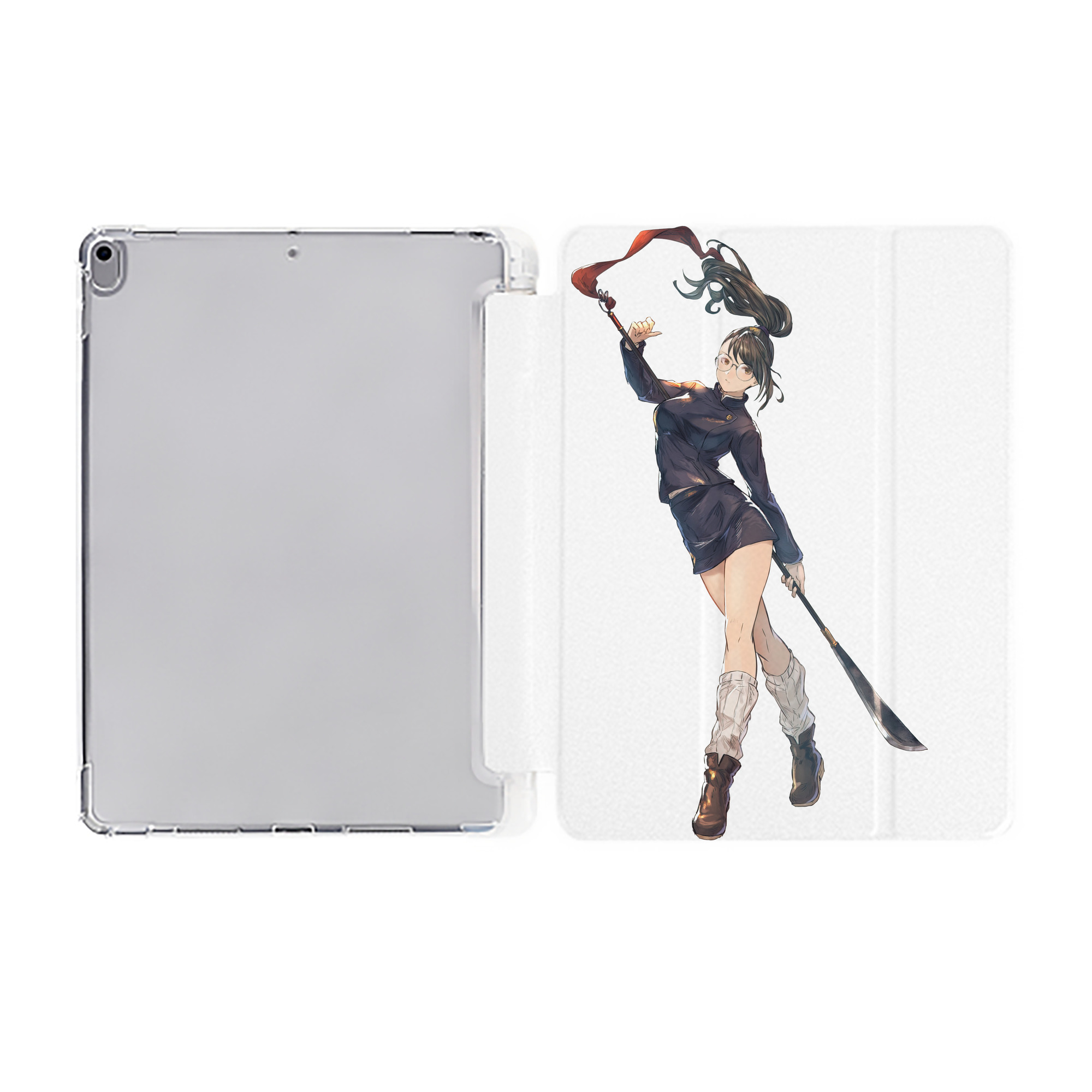 （画像用） 呪術廻戦 Jujutsu Kaisen IPad ケース ペン収納付き 三つ折りスタンド PUレザー×シリコン 対応機種9.5/10.5/10.9インチ
